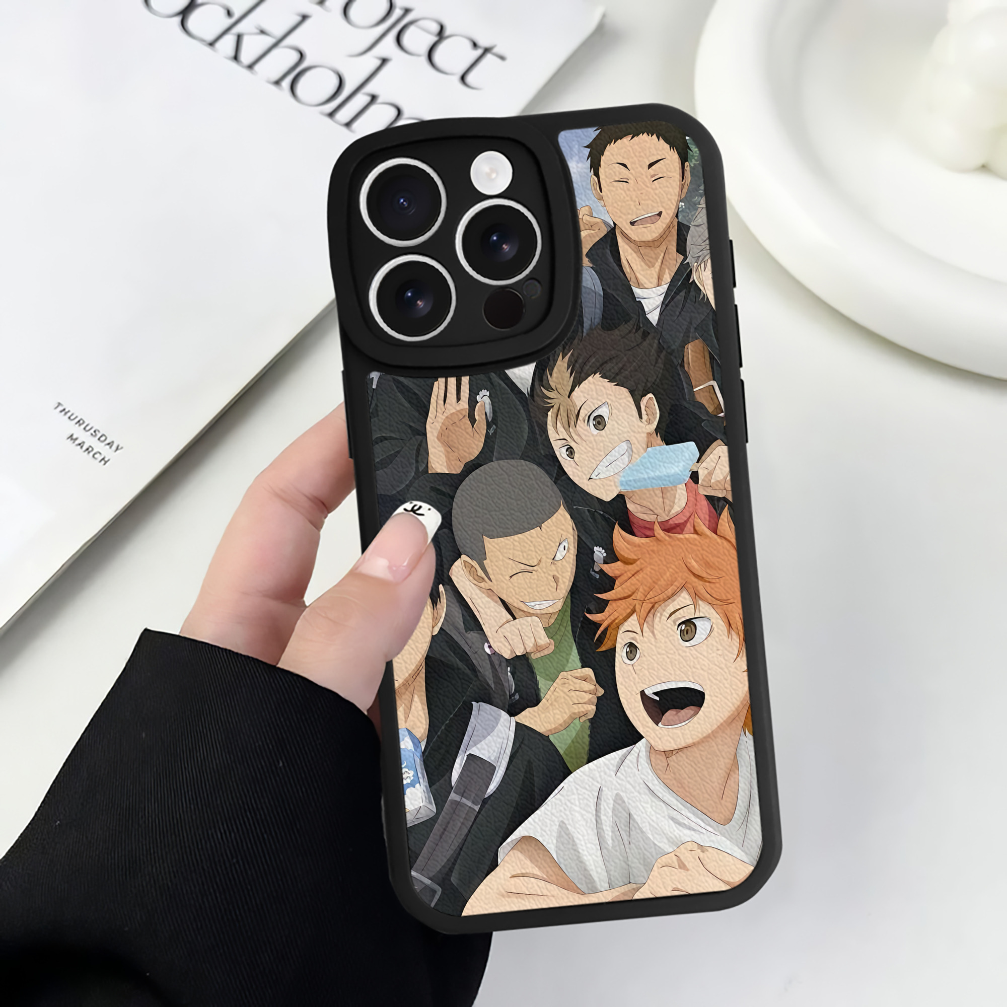 （画像用） ハイキュー!! Haikyu!! 【iPhone 16シリーズ対応】シリコンスマホケース（レザー調） 材質：シリコン